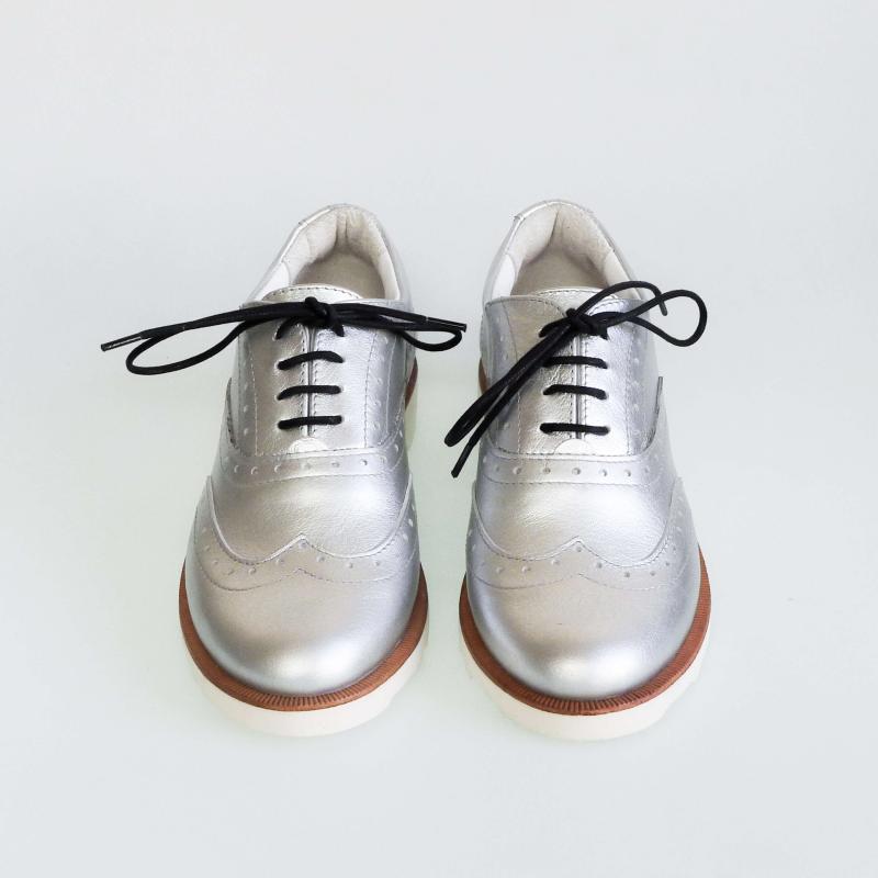 Silver cheap brogues womens