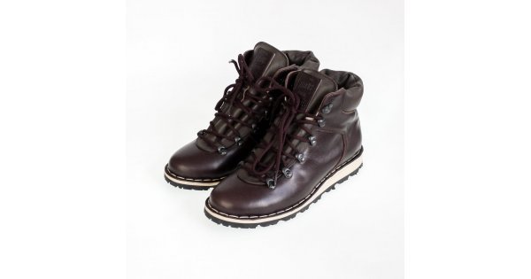 Warm women s leather winter boots dark brown color