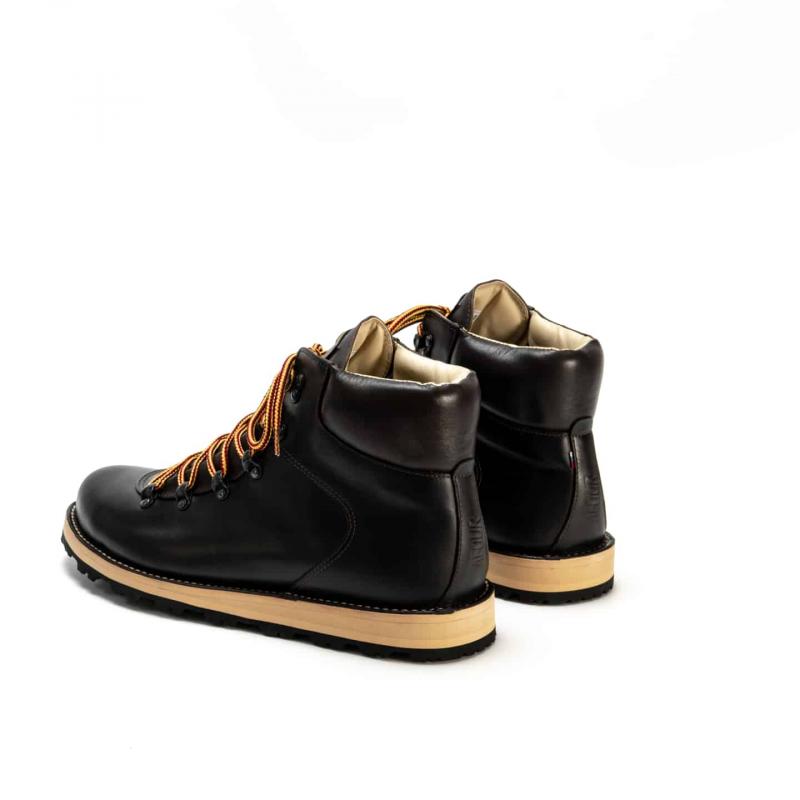 Зимние кожаные мужские ботинки для хайкинга Hiker темно-коричневые
