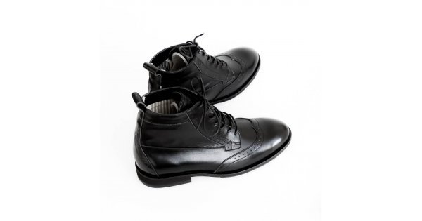 men's black leather casual boots