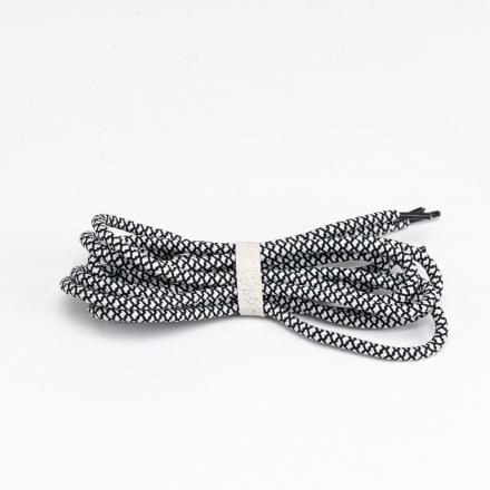 Шнурки в стиле rope laces для ботинок Hiker - 145 см - черные с белым 