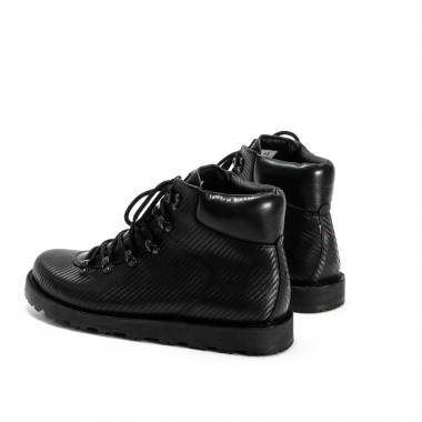 Ботинки Hiker #1 HS из черной кожи с текстурой карбона