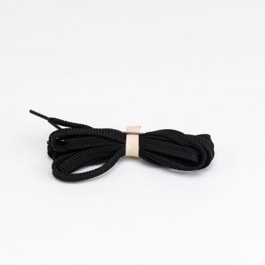 Black flat laces for hightop trainers and sneakers 140 см