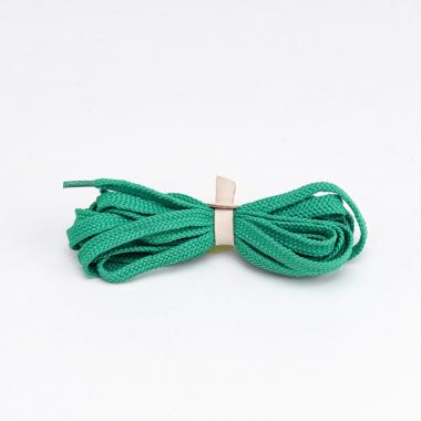 Green flat laces for trainers and sneakers 