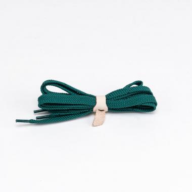 Dark green flat laces for trainers and sneakers 