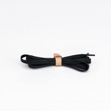 Black waxed flat laces for trainers and sneakers 