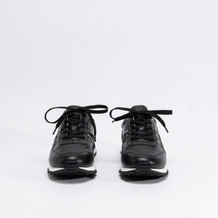 Черные кожаные кроссовки Sabotage Outline Black Trekking