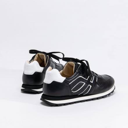 Черные кожаные кроссовки Sabotage Outline Black Trekking
