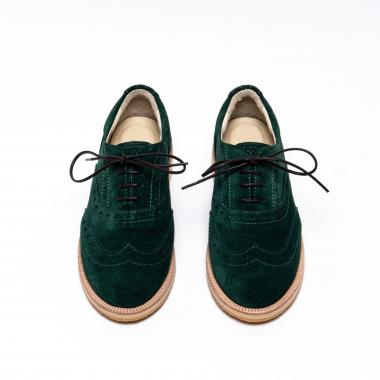 Womens shoes Brogue №2 Emerald suede