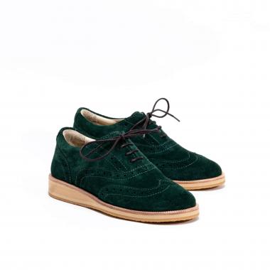 Womens shoes Brogue №2 Emerald suede