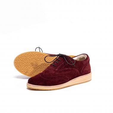 Женские полуботинки Brogue №2 Bordeaux suede