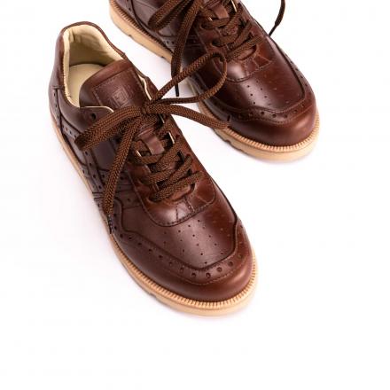 Кожаные брогированные кроссовки Sabotage Brogue Brandy