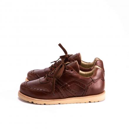 Кожаные брогированные кроссовки Sabotage Brogue Brandy