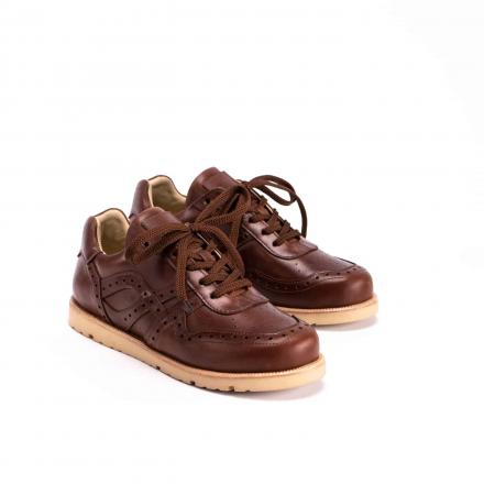 Кожаные брогированные кроссовки Sabotage Brogue Brandy