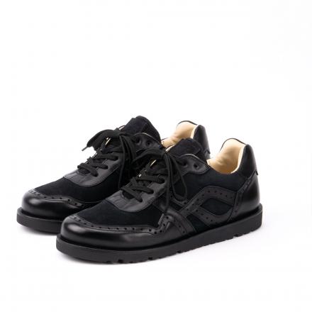 Кожаные брогированные кроссовки Sabotage Brogue Back to Black