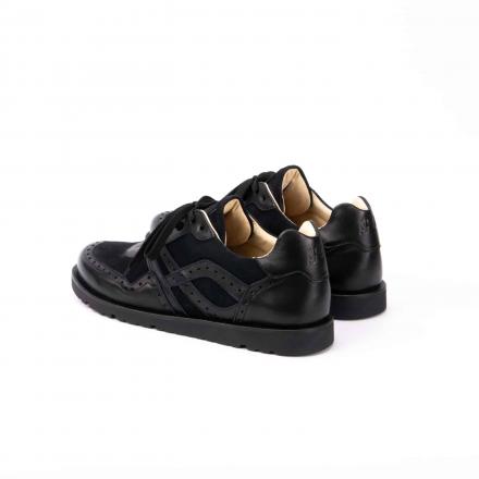 Кожаные брогированные кроссовки Sabotage Brogue Back to Black