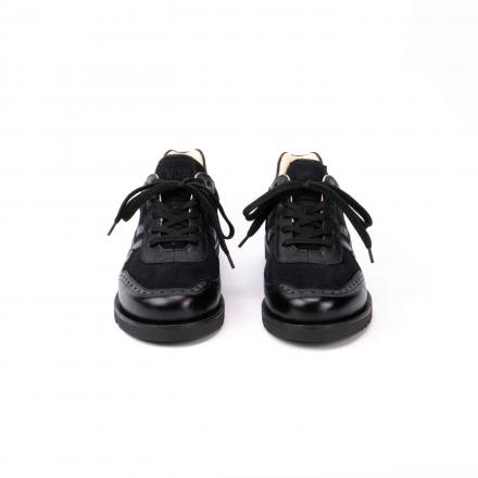 Кожаные брогированные кроссовки Sabotage Brogue Back to Black