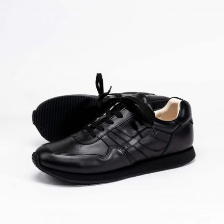 Черные кожаные кроссовки Sabotage All Black