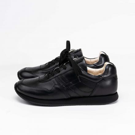Черные кожаные кроссовки Sabotage All Black