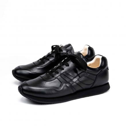Черные кожаные кроссовки Sabotage All Black