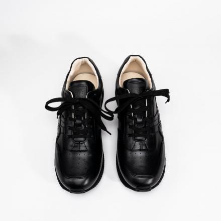 Черные кожаные кроссовки Sabotage All Black