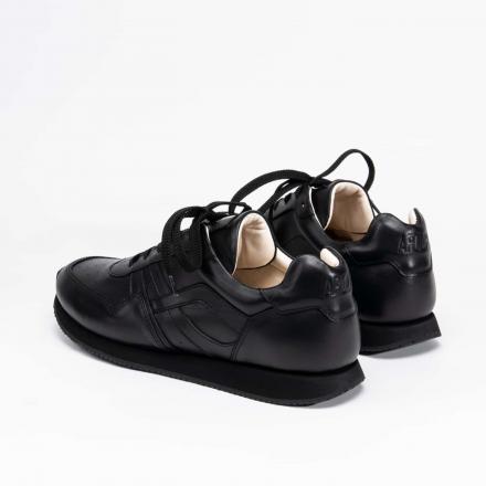 Черные кожаные кроссовки Sabotage All Black