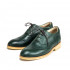 Мужские оксфорды-броги Brogue Emerald из изумрудно-зелёной кожи на бежевой подошве
