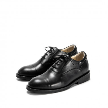 Туфли Oxford All Black из чёрной гладкой кожи с отрезным носком
