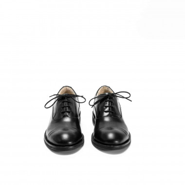 Туфли Oxford All Black из чёрной гладкой кожи с отрезным носком