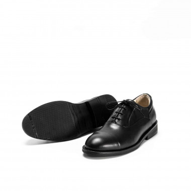 Туфли Oxford All Black из чёрной гладкой кожи с отрезным носком