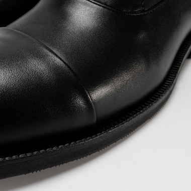 Туфли Oxford All Black из чёрной гладкой кожи с отрезным носком