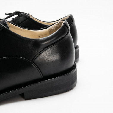 Туфли Oxford All Black из чёрной гладкой кожи с отрезным носком
