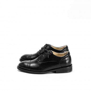 Туфли Oxford All Black из чёрной гладкой кожи с отрезным носком
