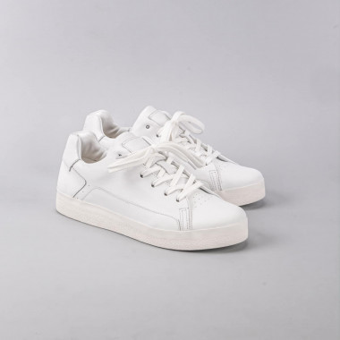 Кеды Orongo White из натуральной белой кожи на белой подошве