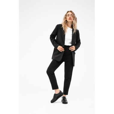 Женские броги Brigitte All Black — чёрная кожа на лёгкой платформе