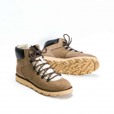Зимние ботинки Hiker Cappuccino — зимние мужские ботинки из нубука на натуральной шерсти