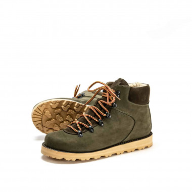 Зимние ботинки Hiker Olive — зимние мужские ботинки из нубука на натуральной шерсти