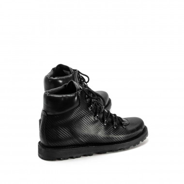 Зимние ботинки Hiker Carbon Black — зимние мужские ботинки из прорезиненной кожи с текстурой карбона