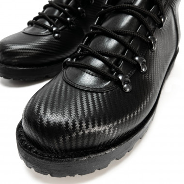 Зимние ботинки Hiker Carbon Black — зимние мужские ботинки из прорезиненной кожи с текстурой карбона