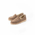 Пенни лоферы Beige Suede — бежевый велюр, кожаный рант, облегчённая подошва