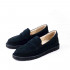 Пенни лоферы Dusk Suede — тёмно-синий велюр, облегчённая прошитая чёрная подошва